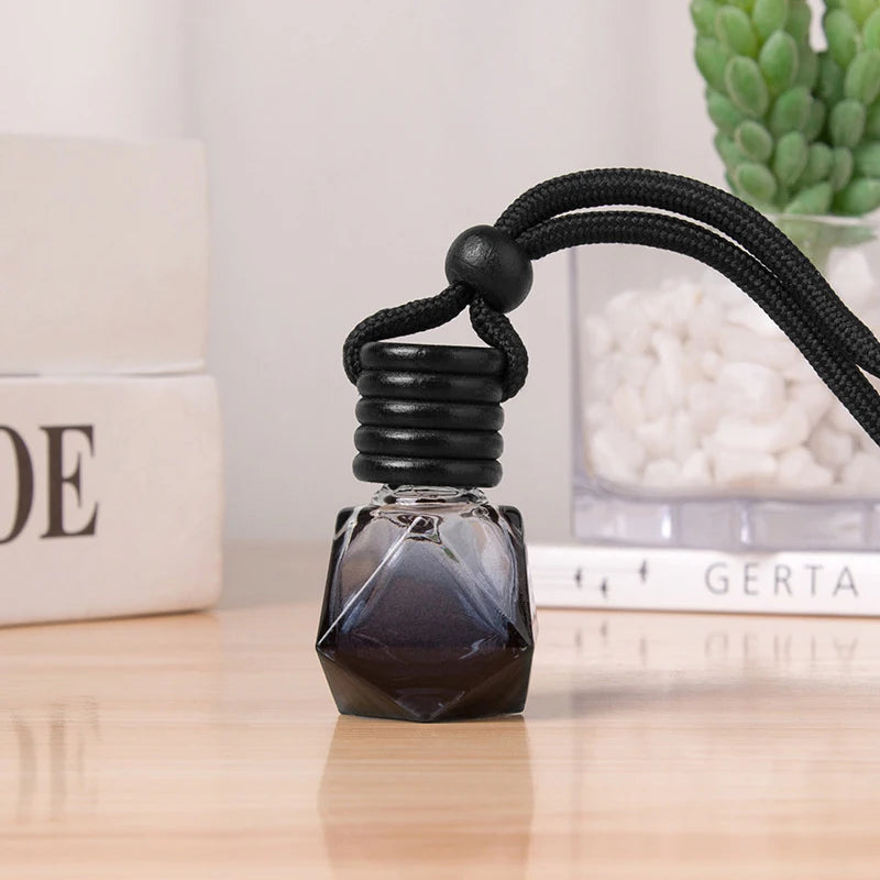 1Pcs Dyed Square Cap Black Cap Empty Bottle Car Essential Oil Diffuser Fragrance Air Freshener Scent Perfume Bottle Ornament