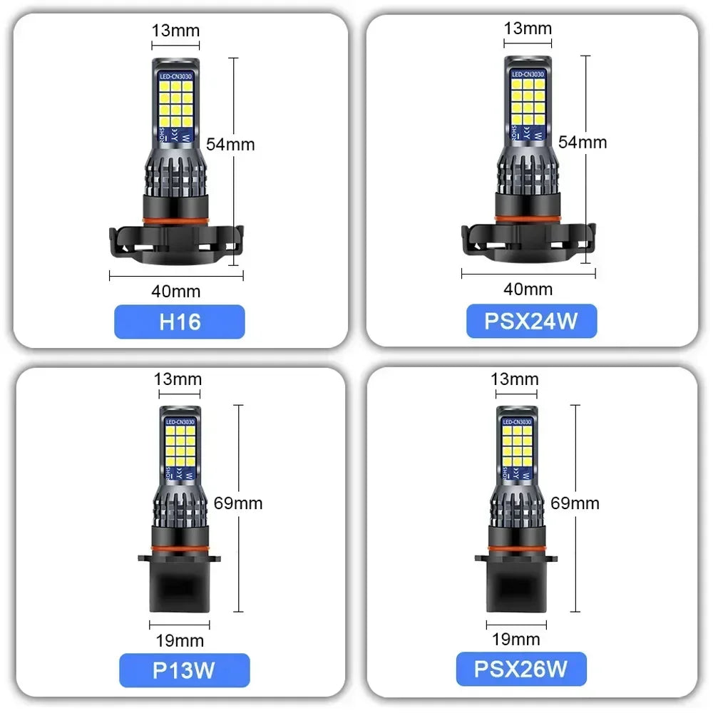 2Pcs Dual Colors H11 H8 9006 HB4 881 H27 High Quality 3030 LED Auto Fog Lamp Car Anti Fog Light Bulb Foglamps Yellow White Amagi