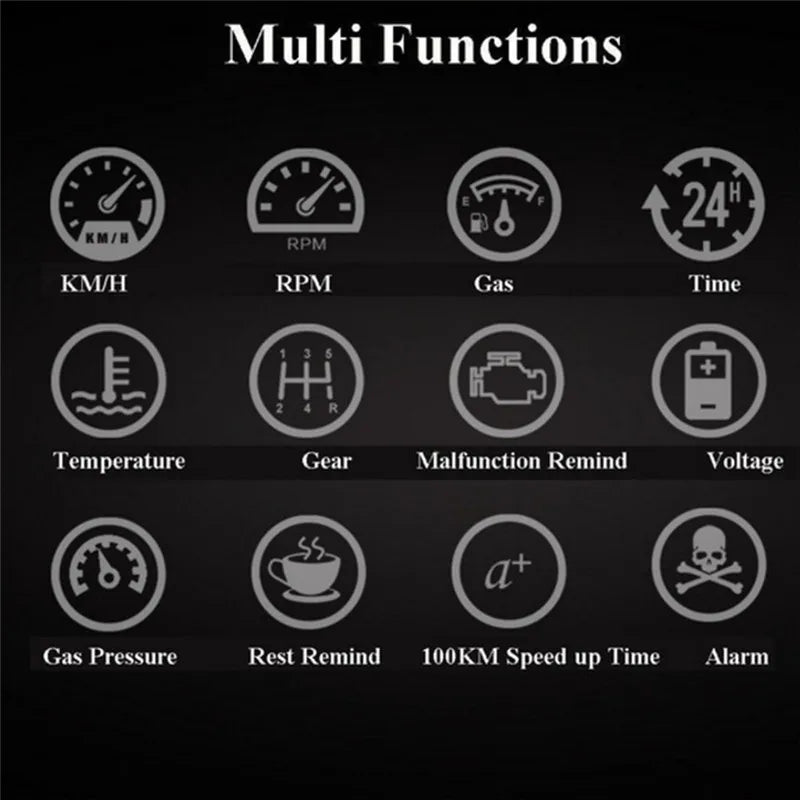 Digital HUD Speedometer Performance LCD Display HUD Display Car General OBD2 Driving Computer Car Speed Reflective Car Display