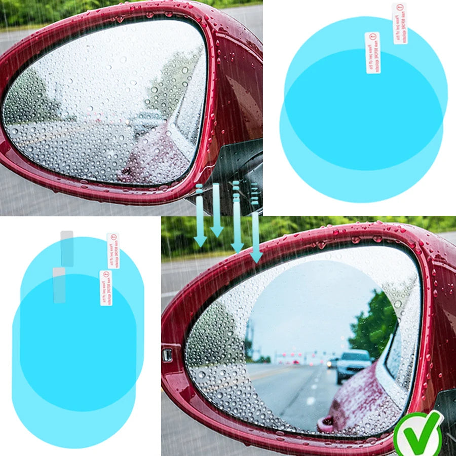 Car Rearview Mirror Film Auto Window Glass Anti-Fog Anti-Reflection Sticker Rainproof Waterproof Film Automotive Accessories