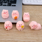 Car Mini Pig Ornaments Auto Center Console DIY Decoration Pendant Cartoon Resin Piglet Home Figurines Miniatures Desktop Decor