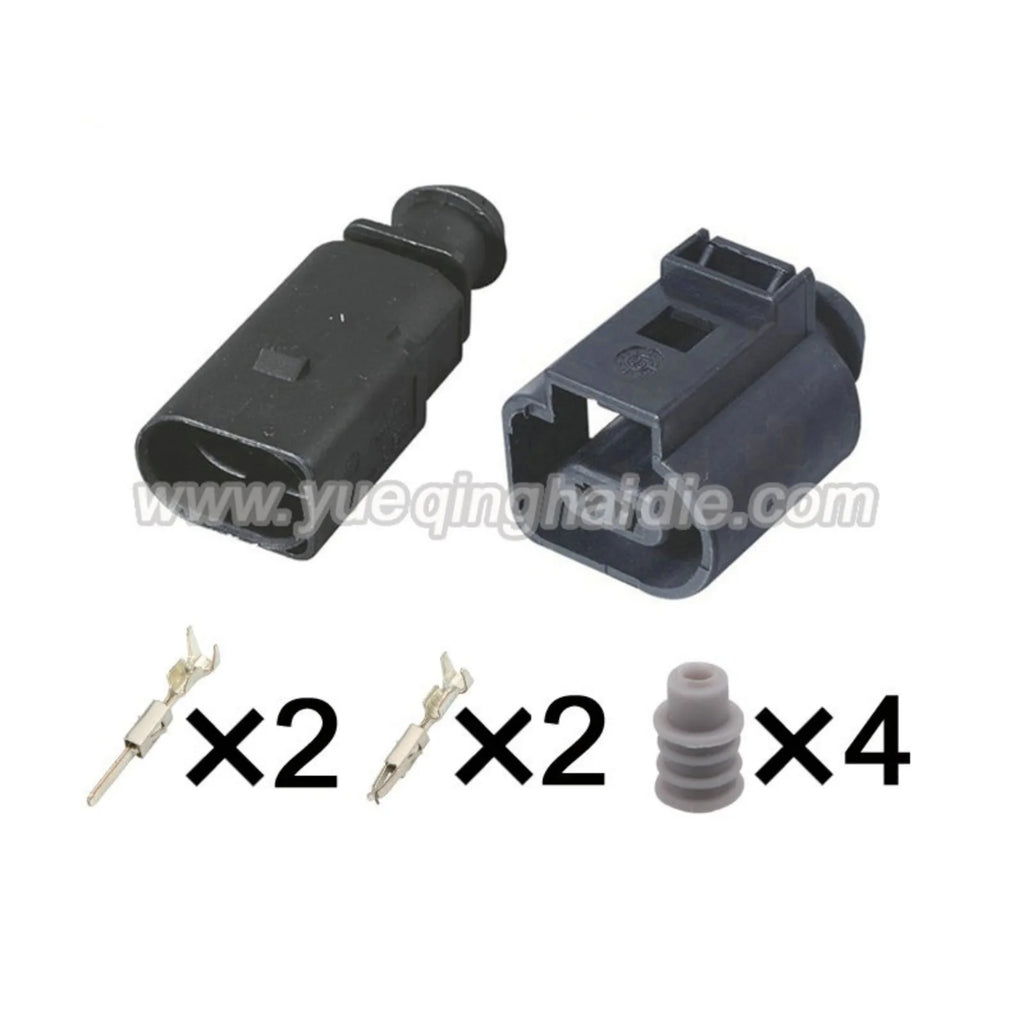 2-PIN Car Waterproof Wiring Harness Connector 1.5mm Male Female Connectors  Electrical Horn Plug 1J0973802 1J0973702