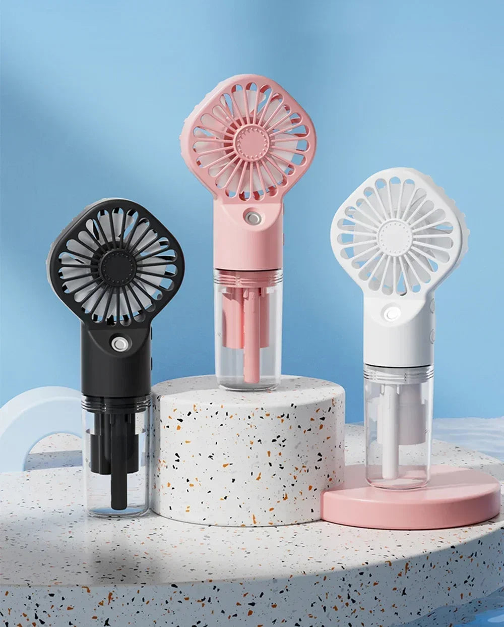 Portable Handheld Spray Fan - Mini Air Cooler with Water Refill, Humidifying Function & Powerful Airflow for Personal Use Amagi
