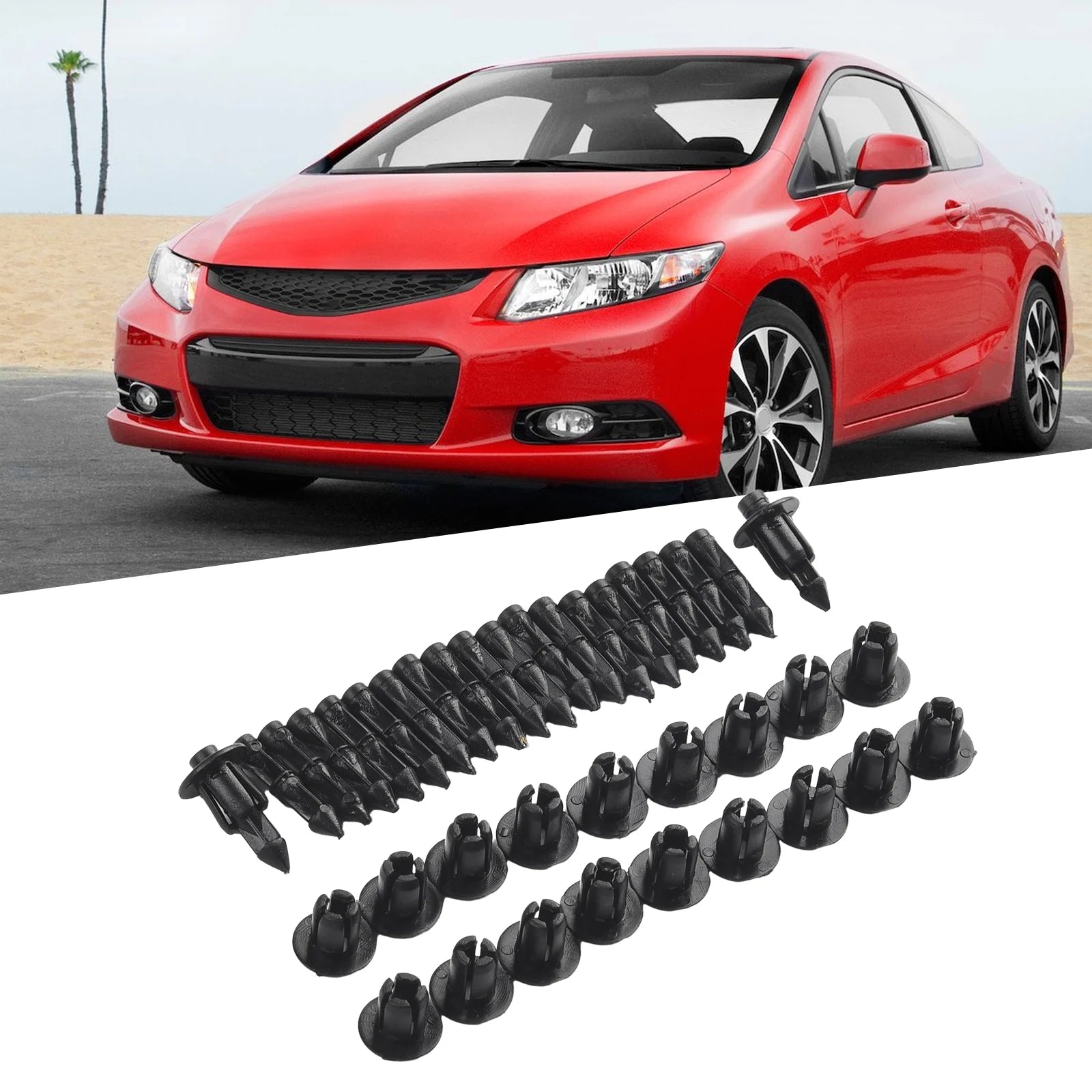 20Pcs 6mm Auto Fastener Clip Mixed Car Body Push Retainer Pin Rivet Plastic Rivet Bike Fairing Trim Clips For Honda For Suzuki