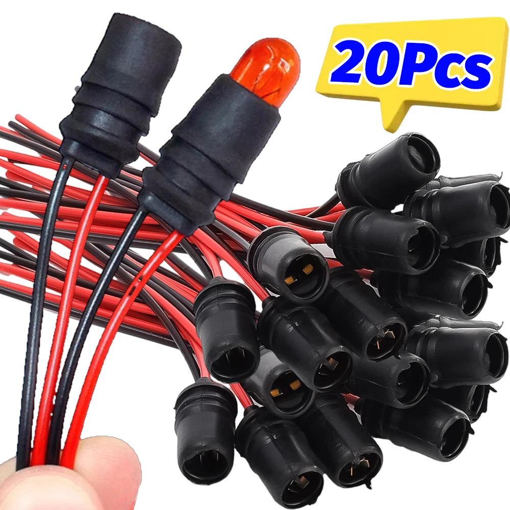 T10 W5W Lamp Holder Light Bulb Socket Car Motorcycle Rubber Connector Holder Extension LED Lamp Bulb Base Holder Wire Adapter