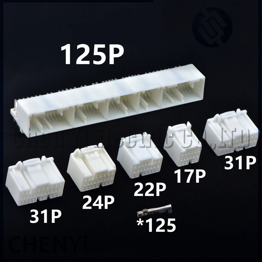 17P/22P/24P/31P/125 Pin PCB Mount Header Connector ECU plug Socket 1318612-1 With  pins For Honda K20 K24 Toyota Nissan