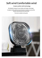 AD-Desktop Mini Rechargeable USB Fan With Timer Foldable 3 Speed 7 Leaf Portable Quiet Fan For Office Outdoor Camping Amagi