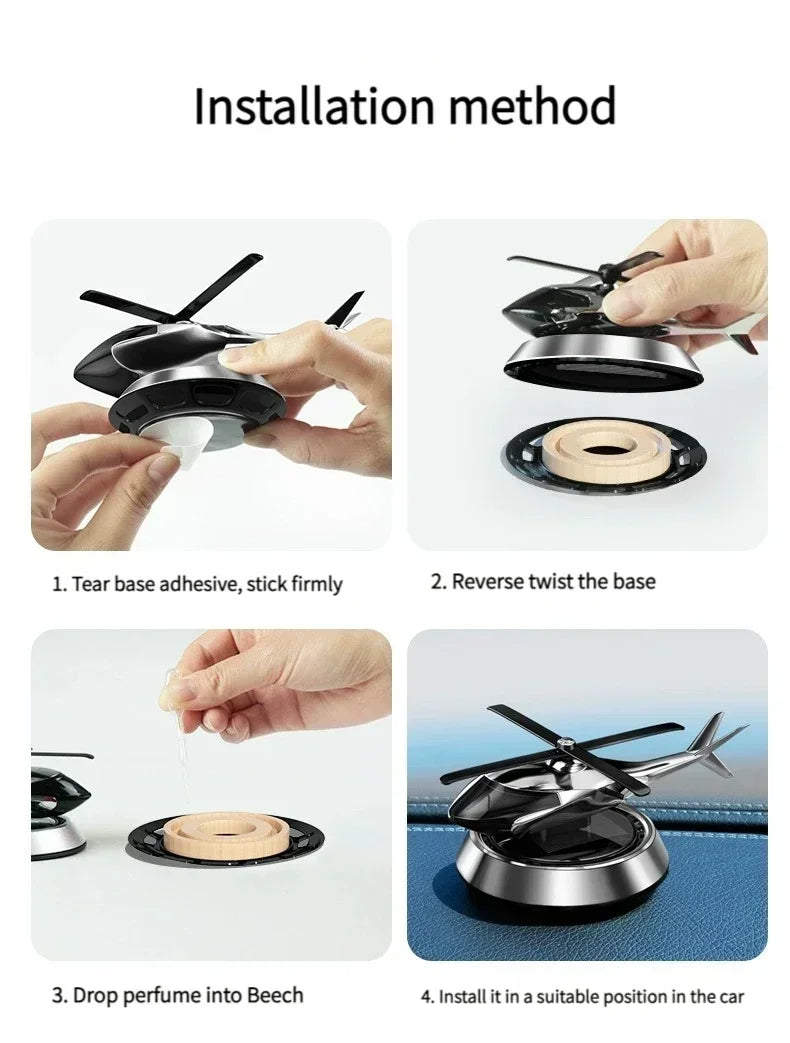 Solar Helicopter Car Air Freshener Fragrance Supplies Interior Accessories Novelty Propeller Flavoring Perfume Diffuser Amagi