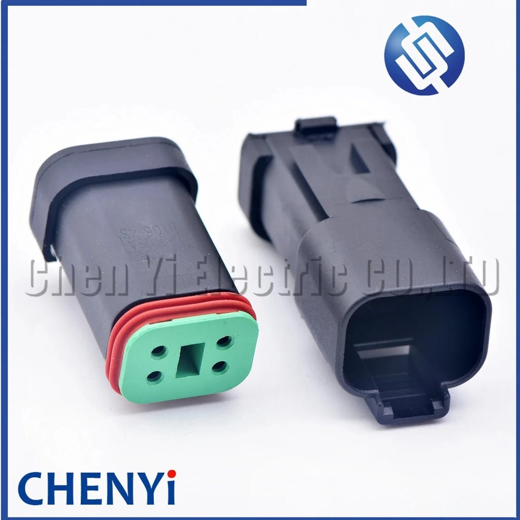 4 Pin Black DT series Connector Waterproof Plug Socket DT06-4S DT04-4P DT06-4S-E005 DT04-4P-E005 For Engineering Vehicle Deutsch