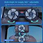 Car Seat Back Cooling Fan USB Charge Dual Head Fan 360 Degree Rotation Portable Cooler 3-Speed Super Wind Car Accessories