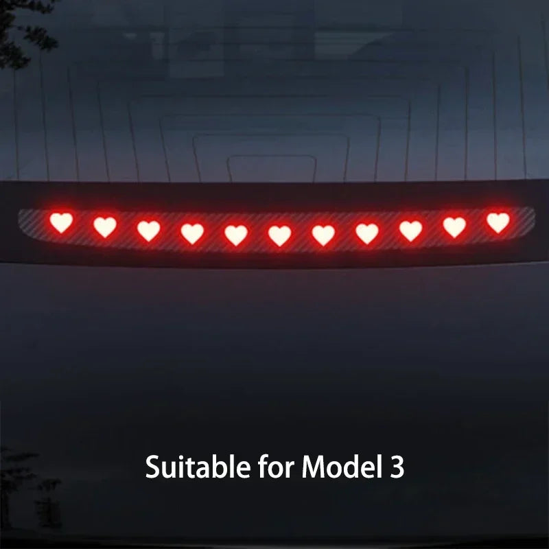 For Tesla Model 3 Highland Car High Mounted Taillight Brake Lamp Car Brake Projection Board PVC Tail Light Emblem Stickers Amagi