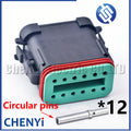 12 Pin Black DT series Connector Waterproof Plug Socket DT06-12S DT04-12P DT06-12S-E005 DT04-12P-E005 with pins For Deutsch