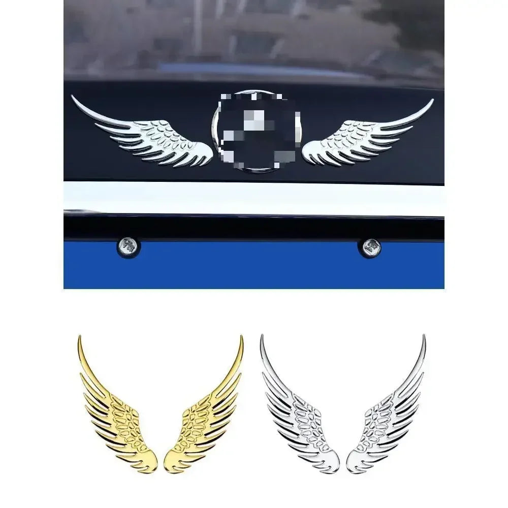 Car Decorative Wings, Three-dimensional Angel Wings Tail Stickers Metal Car Logo Personalized Decorative Car Stickers Amagi