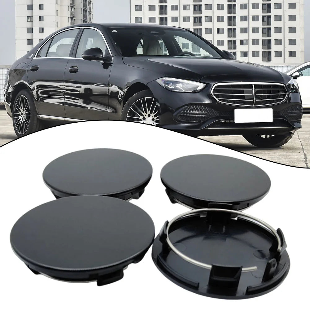 4pcs 70mm Car Black / Silver Universal Car Wheel Hub Center Cap Cover Wheel Hub Center Badges Fit For RM Rims Type
