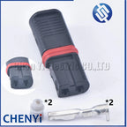 2 Sets 2 Pin female Automotive Waterproof Connector Turn Signal Light Wire harness Plug