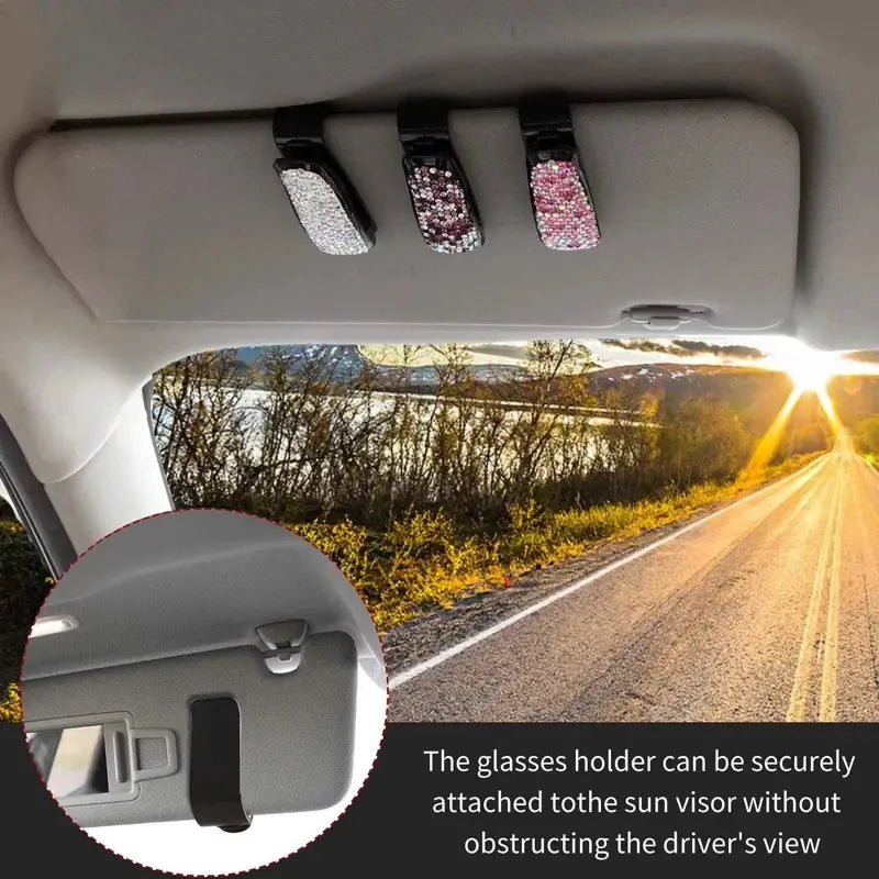 Woman Car Glasses Case Auto Sun Visor Glasses Holder Sunglasses Clip Card Ticket Holder Pen Case Clip Box Accessories For Toyota