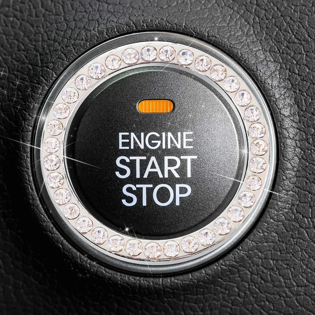 Universal Car Start Switch Button Decorative Diamond Rhinestone Ring Auto SUV Car Decorative Interior Accessories Amagi