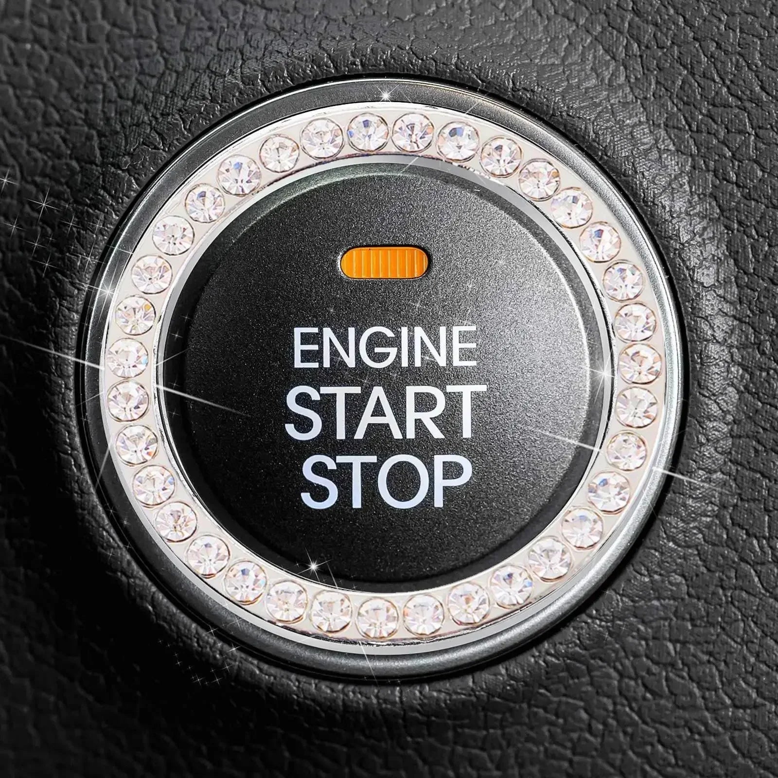 Universal Car Start Switch Button Decorative Diamond Rhinestone Ring Auto SUV Car Decorative Interior Accessories Amagi