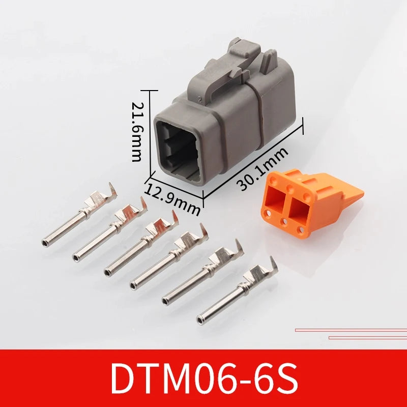 Automotive connector Dechi plug-in DTM06-2S male and female mating heavy truck wiring harness waterproof plug DTM04-2P