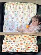 Suction Cup Curtain In The Car Window Sunshade Cover Cartoon Universal Side Window Sunshade UV Protection For Kid Baby Children