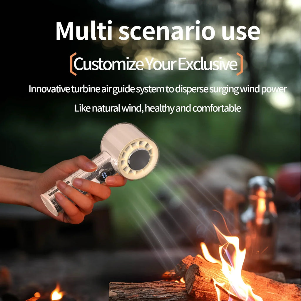 High Speed Folding Refrigeration Fan, Digital Display Mini Portable USB Charging Fan, High Wind Power Handheld Fan Amagi