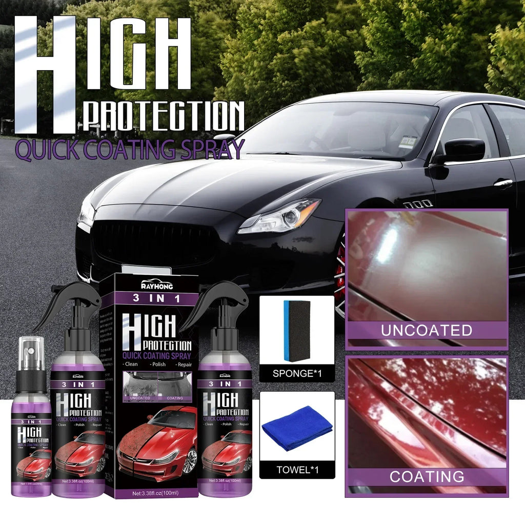 3 In 1 Auto Nano Ceramic Coating 100ml Car Paint Scratch Repair Remover Nano Spray Glass Hydrophobic Coating Paint Care Amagi