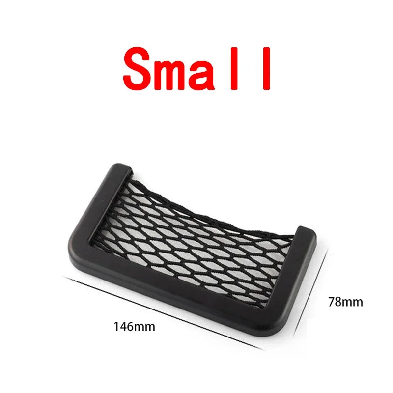 Car Organizer Mesh Storage Bag Net Pocket Mobile Phone Holder Auto Accessories Multi Function Car Storage Net Pocket Amagi