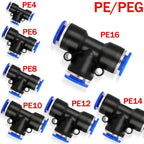 10PCS PE/PEG Plastic Quick Connector - 4-12mm Push In Fitting for Air Hose & Tube, Industrial & Home Pneumatic Systems