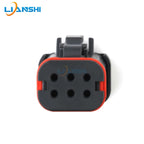 DT16-6SB-KP01 automotive connector, wiring harness plug, 6P6 hole, black, waterproof and dustproof