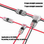 T-Tap Wire Connectors – I & T Type 2-Pin Splice Connector 12V 24V DC 300V AC 18-22AWG