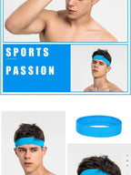 Mens Sports Headband Sweatband Anti-slip Stretch Elastic Outdoor Sport Sweat Headband Women Gym Running Tennis Headwrap Amagi