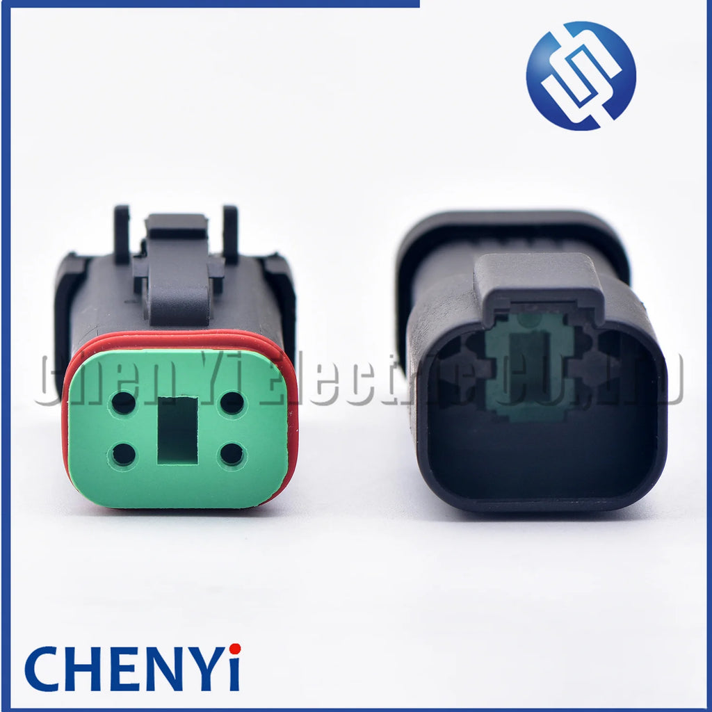 4 Pin Black DT series Connector Waterproof Plug Socket DT06-4S DT04-4P DT06-4S-E005 DT04-4P-E005 For Engineering Vehicle Deutsch