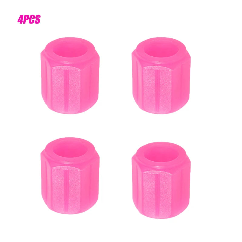 5 Types Luminous Pink Valves Covers Tire Nipple Caps with Car Logo Fluorescence Light Valve Cap for Bike Motorcycle 4Pcs
