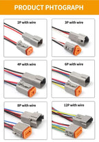 5 Sets Deutsch DT Connector with 15cm Wiring Harness DT06-2S/DT04-2P 2P 3P 4P 6P 8P 12P Waterproof Electrical Connector