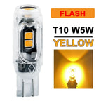 2/10/20 PCS Flash Strobe T10 W5W LED Bulb12V 2835-5SMD 6500K White Car Interior Dome Map Trunk License Plate Wedge Side Lights