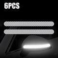6/2pcs Car Reflective Safety Strip Stickers Car Rearview Mirror Reflective Sticker Reflective Warning Safety Tape Accessories
