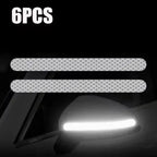 6/2pcs Car Reflective Safety Strip Stickers Car Rearview Mirror Reflective Sticker Reflective Warning Safety Tape Accessories