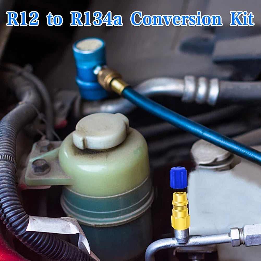 1 Pc R12 To R134a Conversion Kit  Air Conditioner Filling Valve Fittings Port Adapter Retrofit Quick Disconnect Couplers