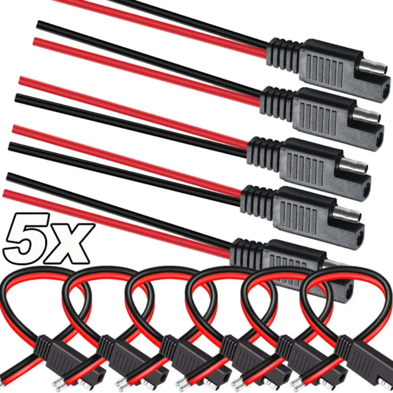 1-5PCS High-quality SAE Female and Male Power Extension Plug Cables Solar Cell Quick Disconnect Wiring Copper Harnesses