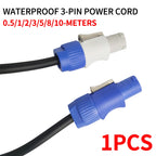 Weatherproof 3-Pin Power Cable (3×1.5mm²) for Stage Audio, Lighting Gear, Beam Projectors & LED Displays