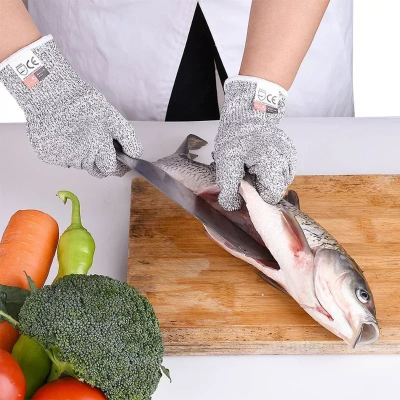 Level 5 Anti-Cut Gloves Safety Cut Proof Stab Resistant Wire Stainless Steel Wire Metal Mesh Butcher Cut-Resistant Safety Amagi