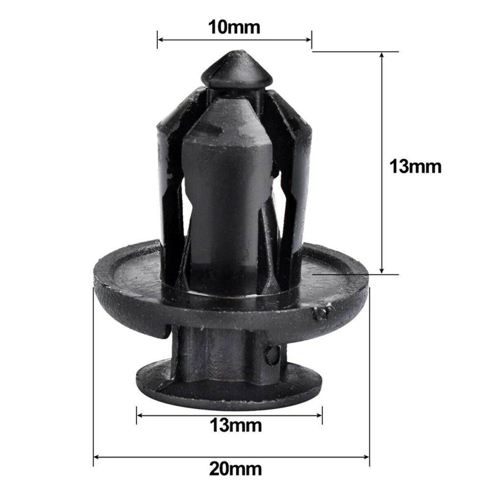 100Pcs Plastic Nylon Rivet Fastener Bumper Clip Retainer Screw Fender For Honda Car Front And Rear Bumper Fasteners