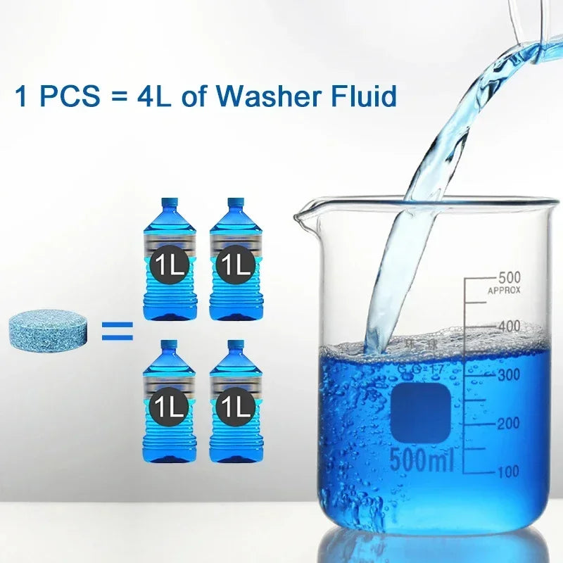 Car Windscreen Cleaner Effervescent Tablet Solid Cleaner Auto Wiper Glass Solid Cleaning Concentrated Tablets Detergent Cleaner
