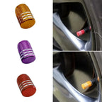 4Pcs Black Silver Car Tire Valve Stems Cap Knurling Style Tire Valve Cap Aluminum Tire Wheel Stem Air Valve Cap for US Schrader