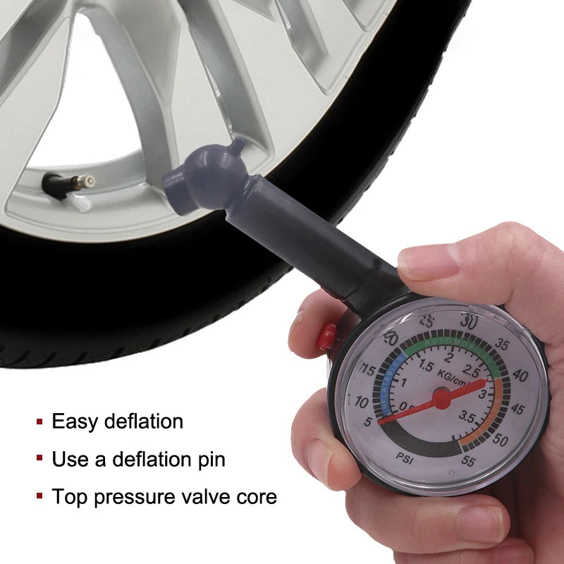 Car Tire Pressure Gauge Auto Tire Inflation Pressure Gauge High Precision Meter Detector Portable Mini Air Pressure Gauge
