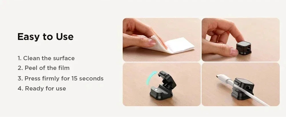 6/12 PCS Magnetic Cable Clips Cable Smooth Adjustable Cord Holder Under Desk Cable Management Wire Keeper Organizer Holder Amagi