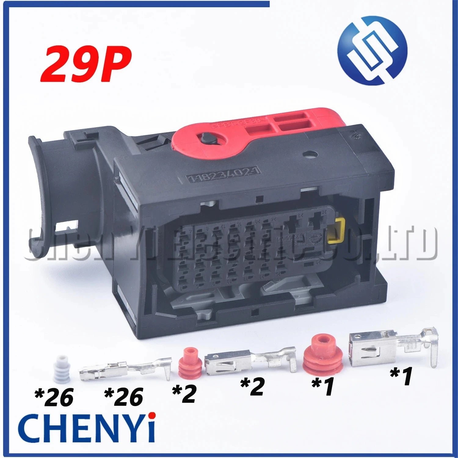 29 Pin Female Car ECU Connector Black Waterproof Wiring Plug 1-1823402-1 1-1823403-1 0-1823406-1 With Pins