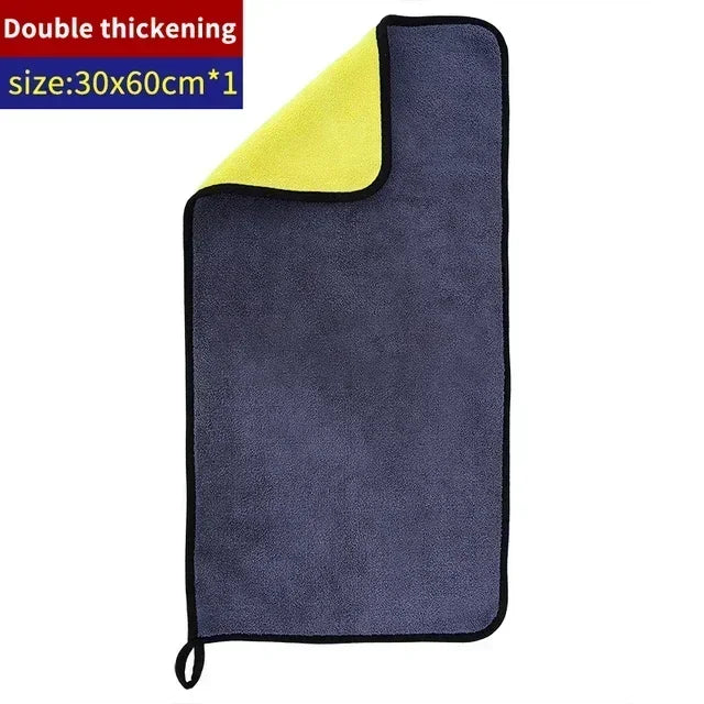 Microfiber Cleaning Towel Thicken Soft Drying Cloth Car Body Washing Towels Double Layer Clean Rags Car Accessories Amagi