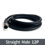 2m M12 Waterproof Sensor Cable, Male & Female Connector, 4/5/8/12 Pin, Integrated Injection Molded for Industrial Automation