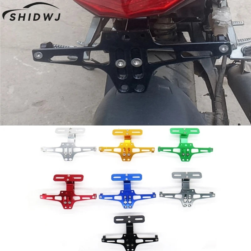 Universal Adjustable Motorcycle License Number Plate Bracket Rear Turn Signal Lamp Holder CNC Aluminum Eliminator Kits